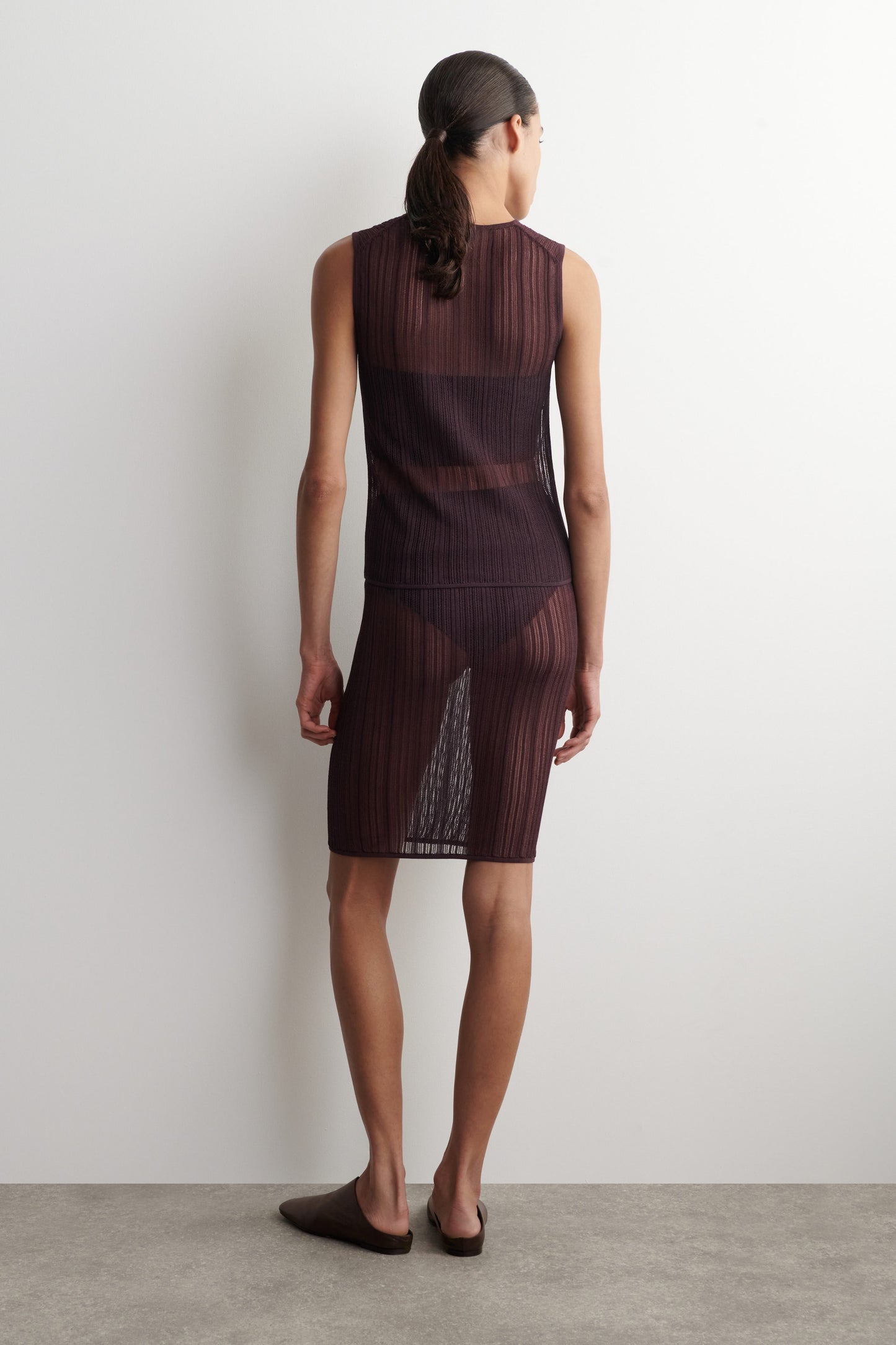 Sheer Lace-Knit Skirt