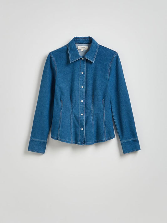 Denim shirt with darts