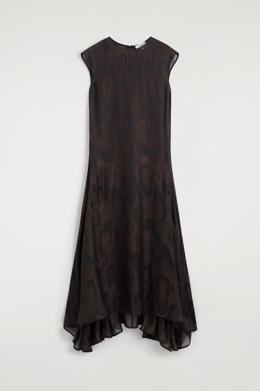 Animal-jacquard midi dress