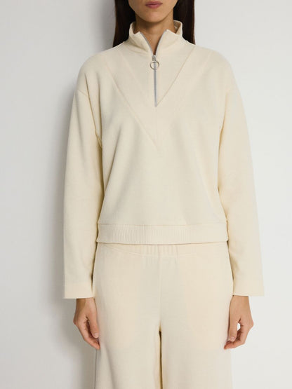 Half zip mock neck sweatshirt