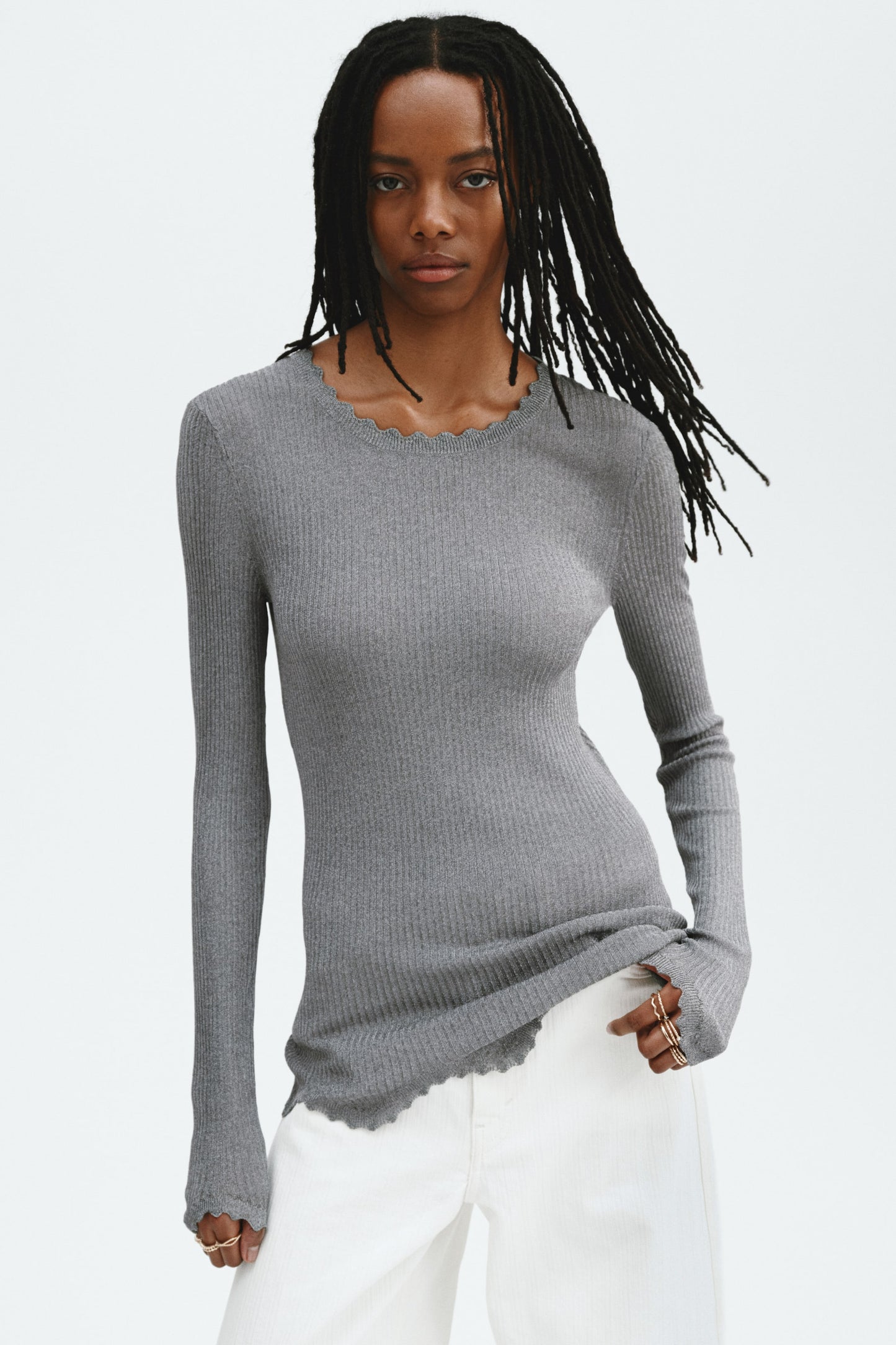 Glittery viscose top