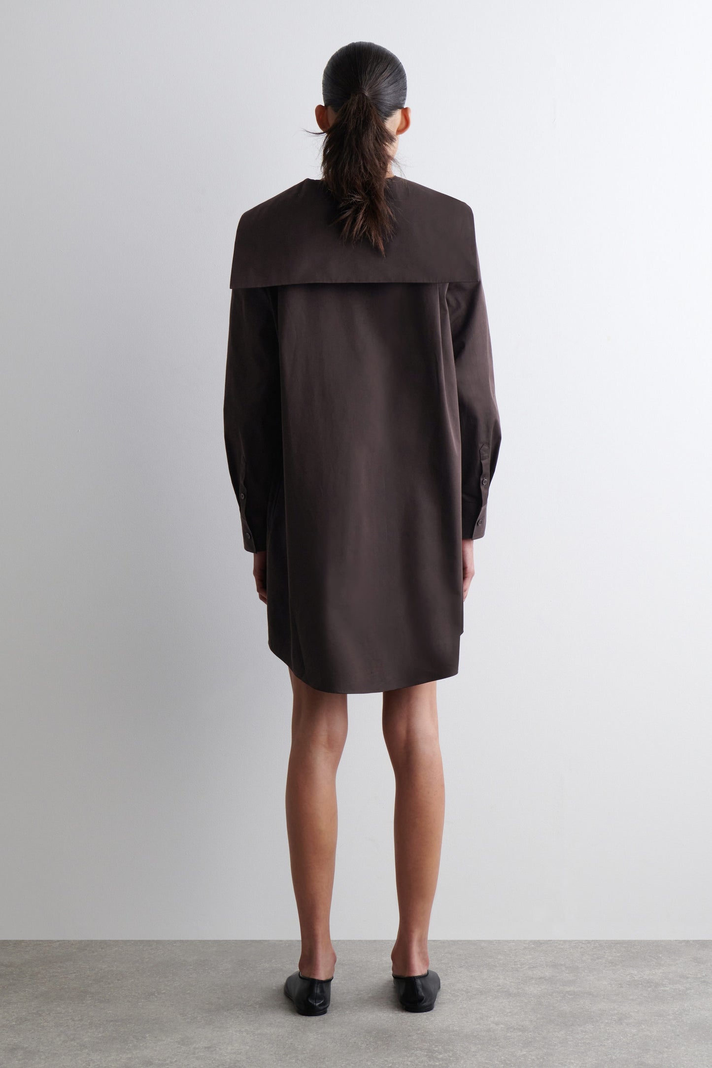 Sailor-Collar Cotton Mini Dress