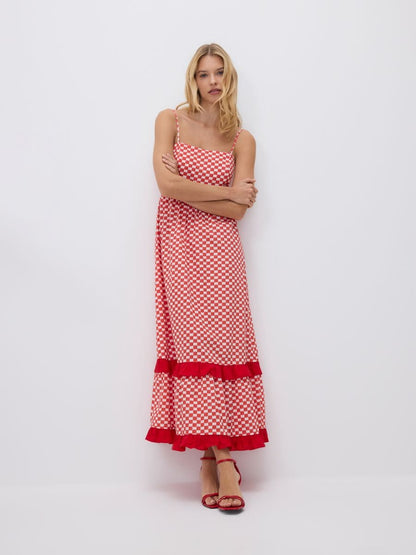 Checked MAxi Dress