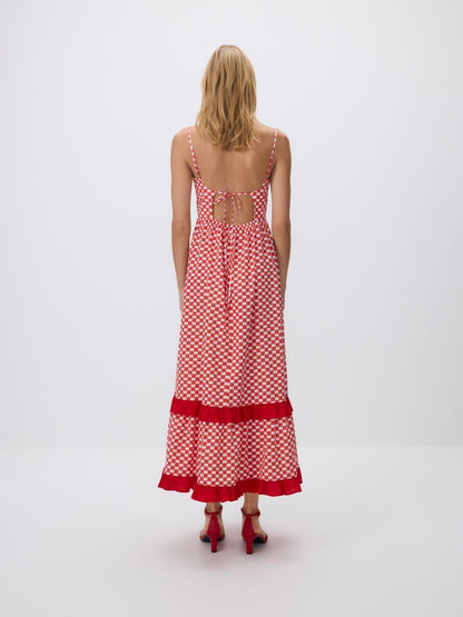 Checked MAxi Dress