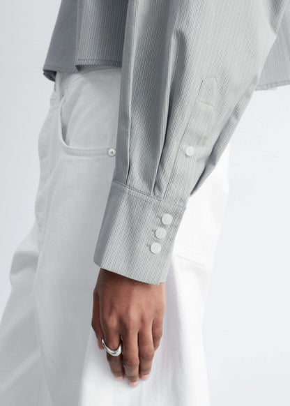 Cropped Oversized Cotton Shirt