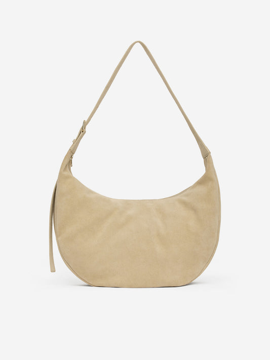 Curved Suede Bag