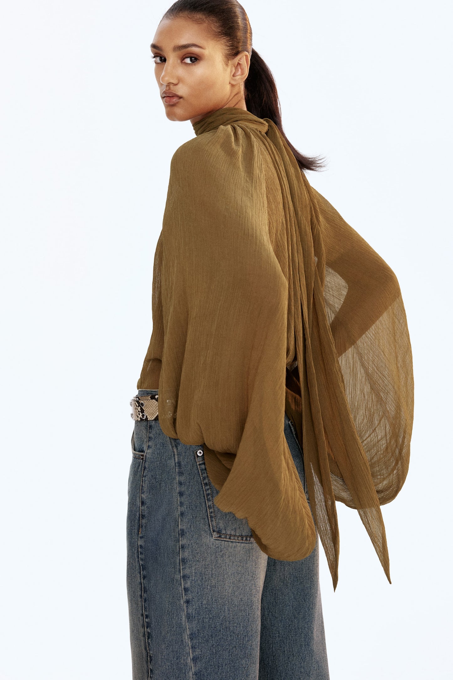 Tie-neck blouse