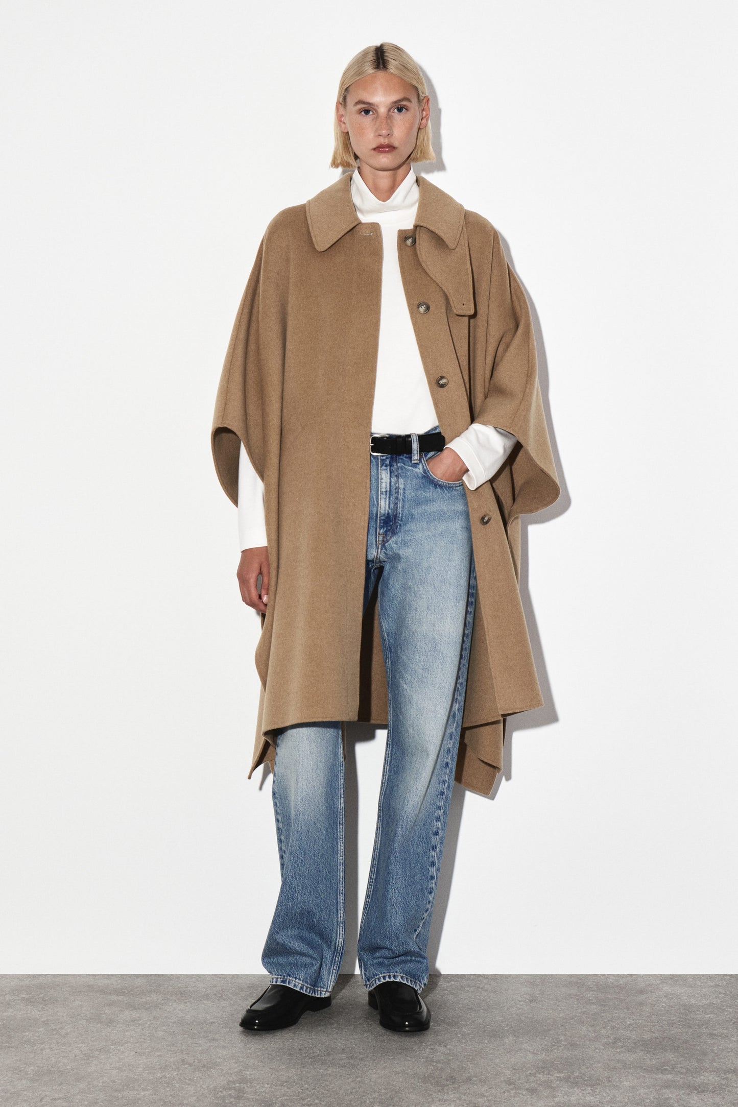 Longline Double-Faced Wool Cape