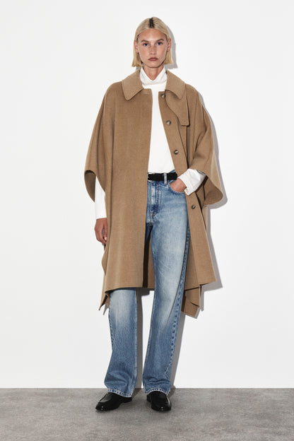 Longline Double-Faced Wool Cape
