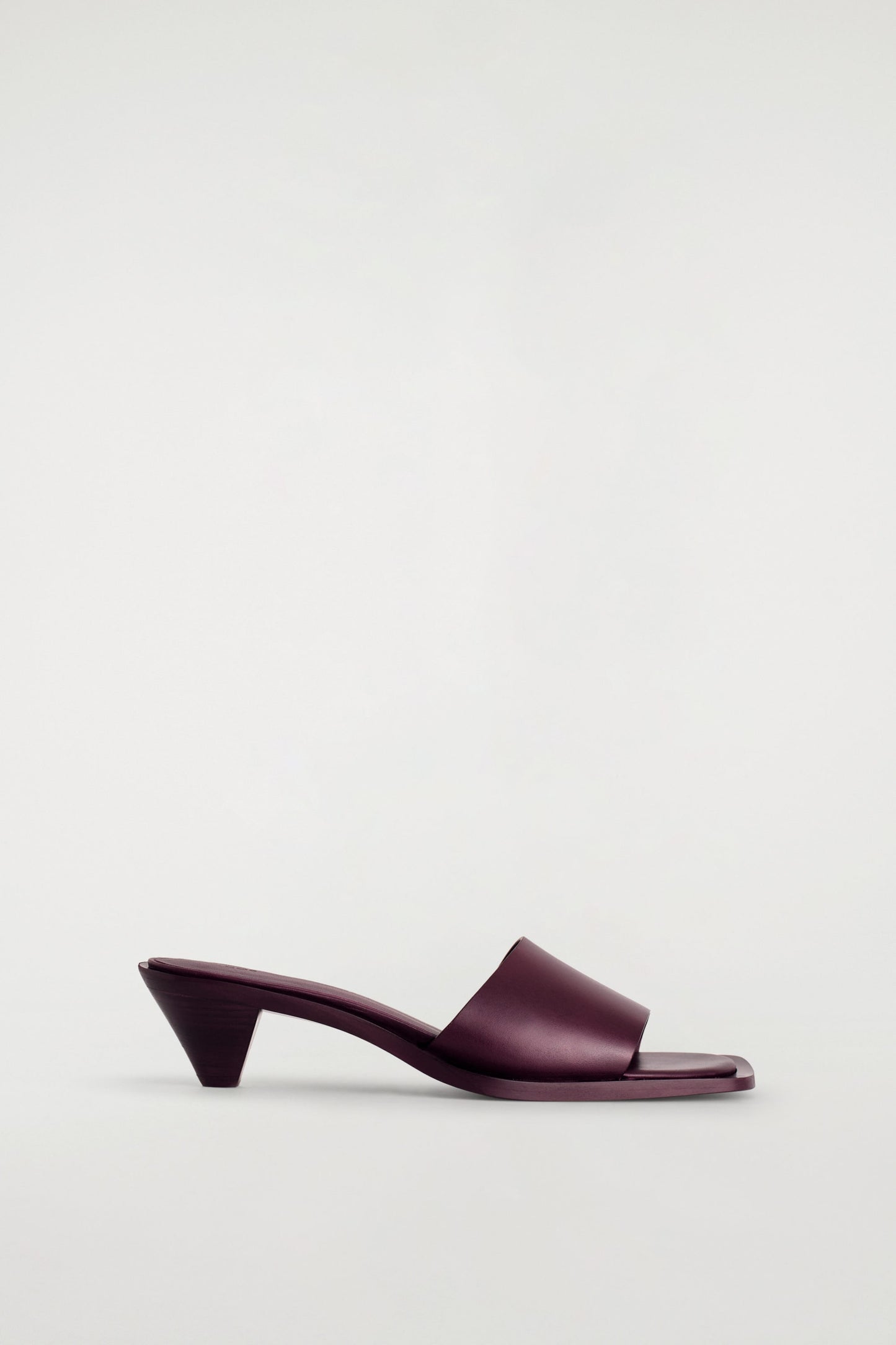 Leather Kitten-Heel Mules