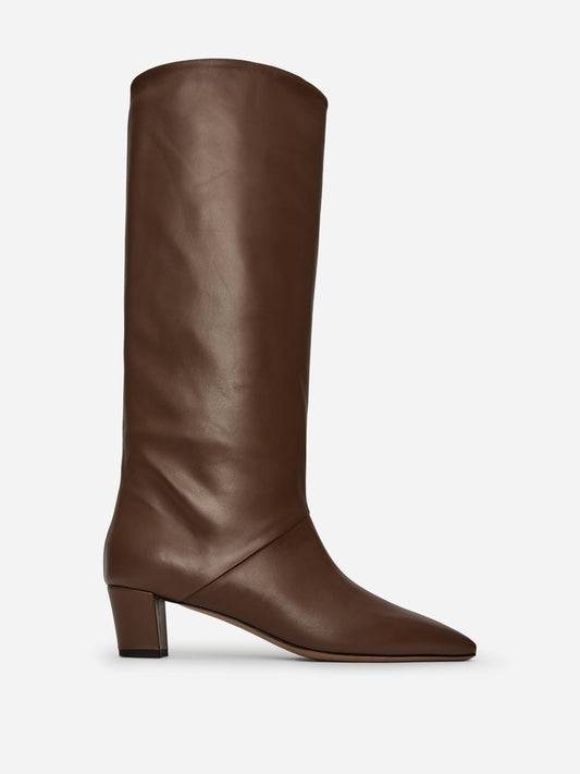 Mid-Calf Leather Boots