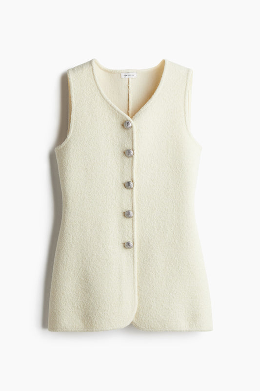 Wool-blend button-front sweater vest