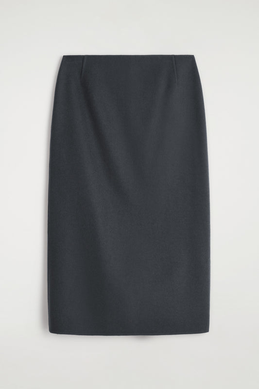 Double-Faced Wool Pencil Skirt
