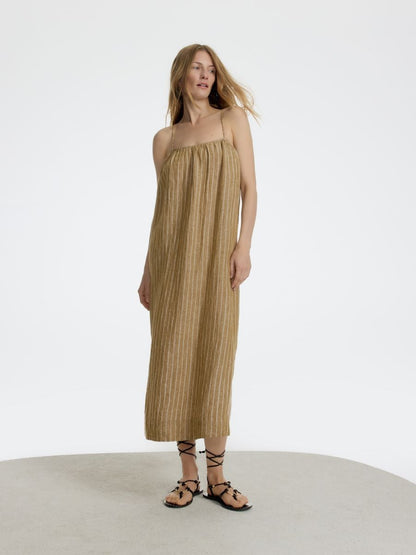 Striped linen dress
