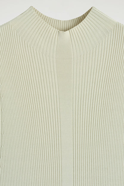 Pleated High-Neck Maxi Dress