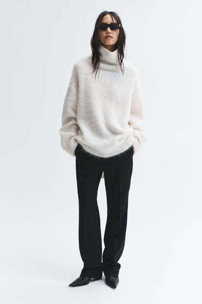 High-collar mohair-blend jumper