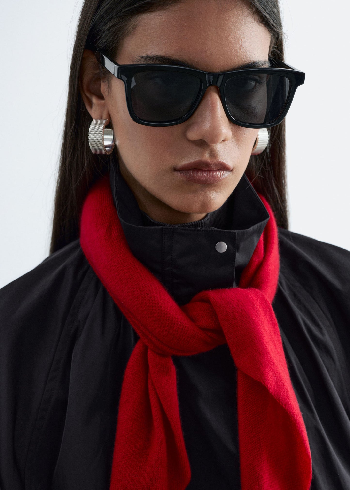 Nylon Funnel-Collar Jacket