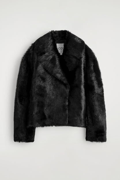 Collared Pony Hair Leather Jacket