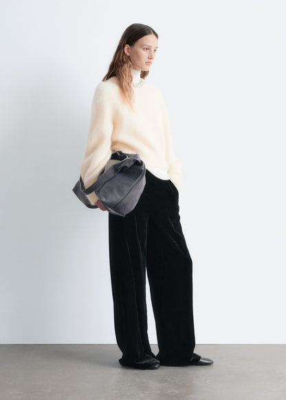 Wide-Leg Velvet Trousers