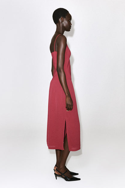 Contrast-Panel Maxi Dress