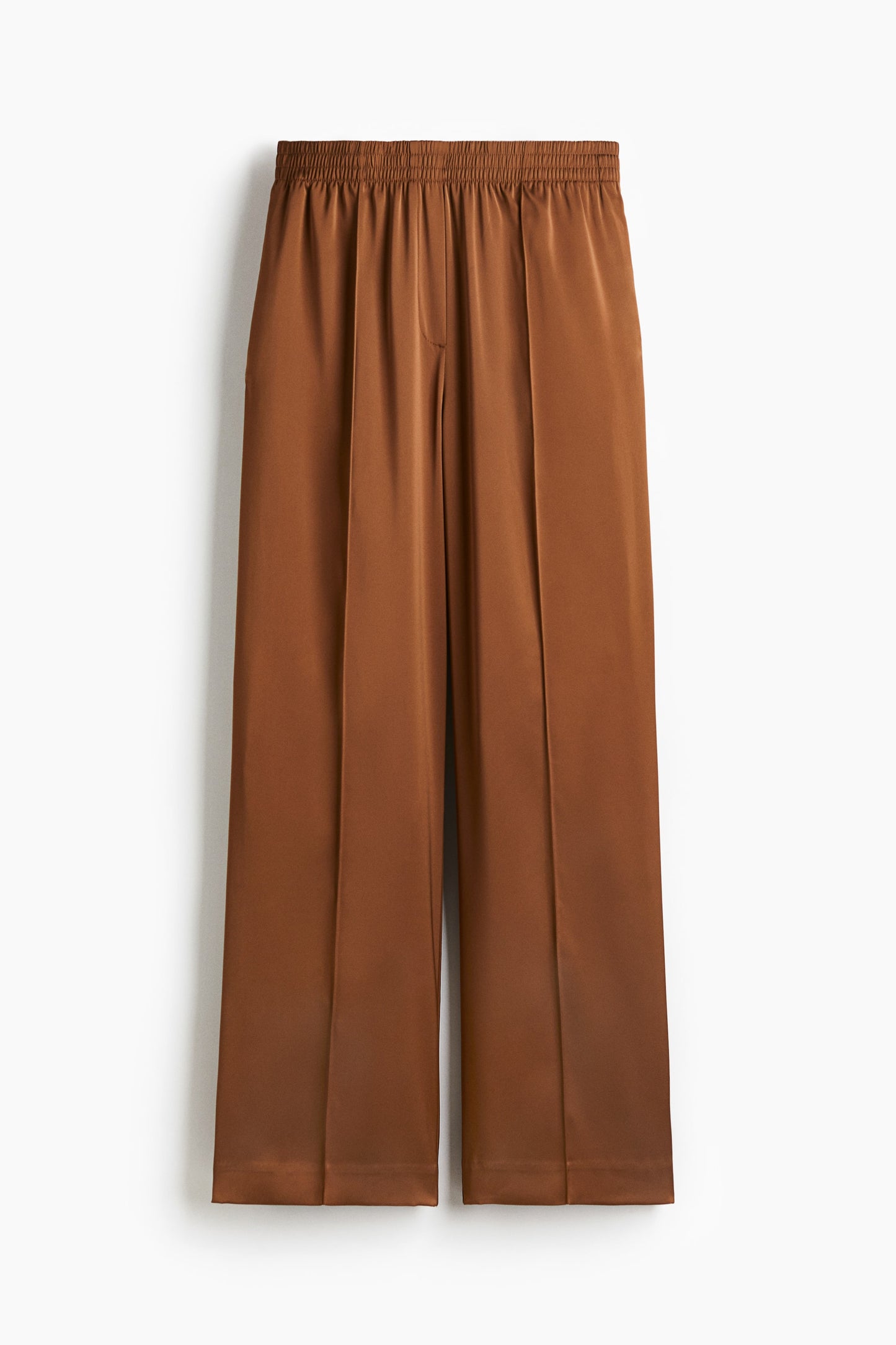 Wide crease-detail trousers