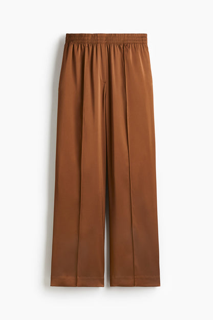 Wide crease-detail trousers