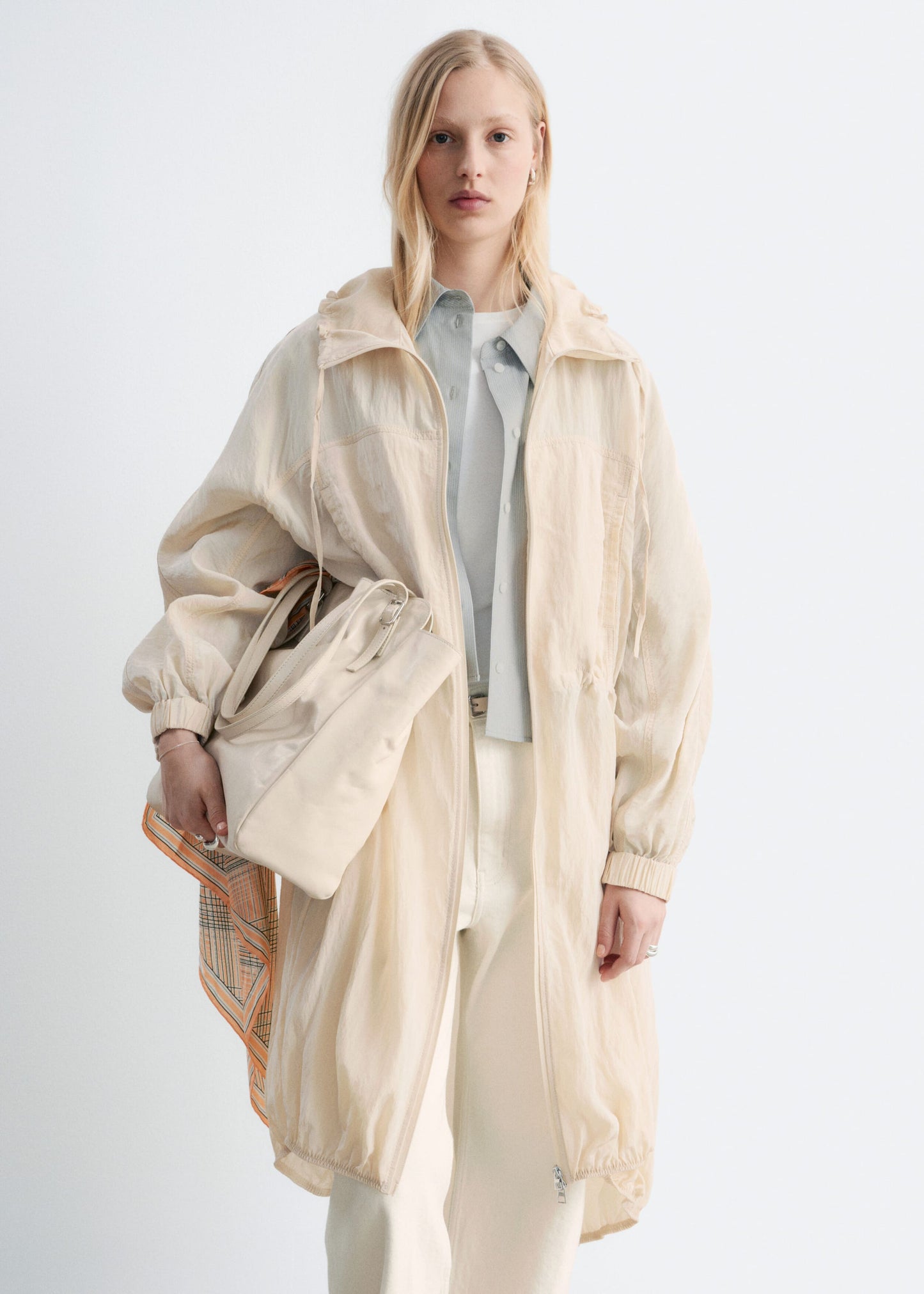 Drawstring Parka Coat