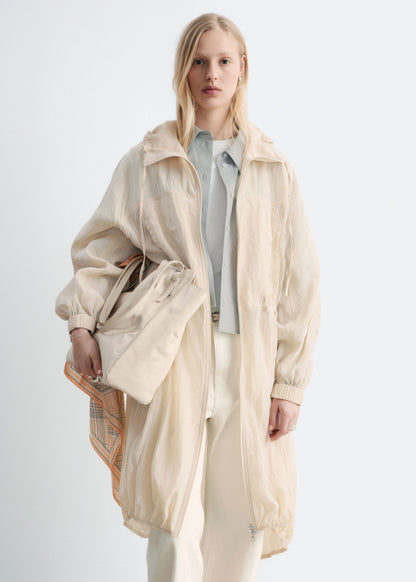Drawstring Parka Coat