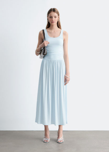 Gathered Jersey Maxi Dress