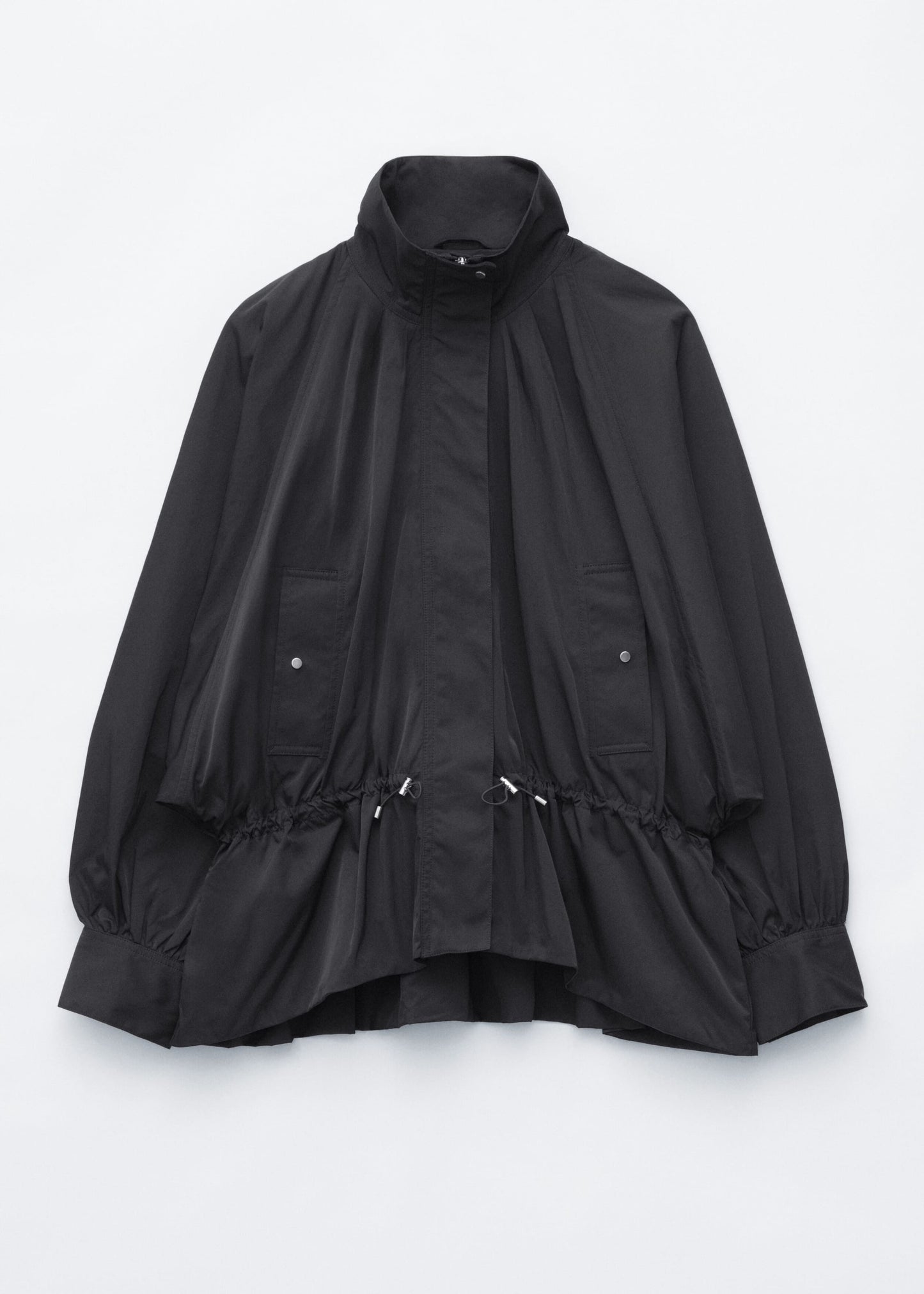 Nylon Funnel-Collar Jacket