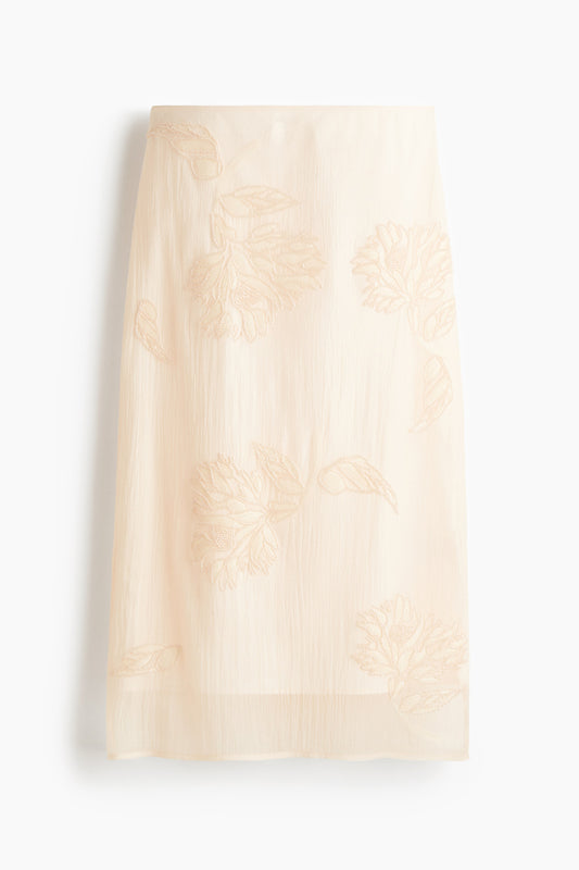 Bead-embroidered skirt