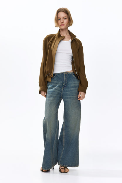 Oversized linen-blend jacket