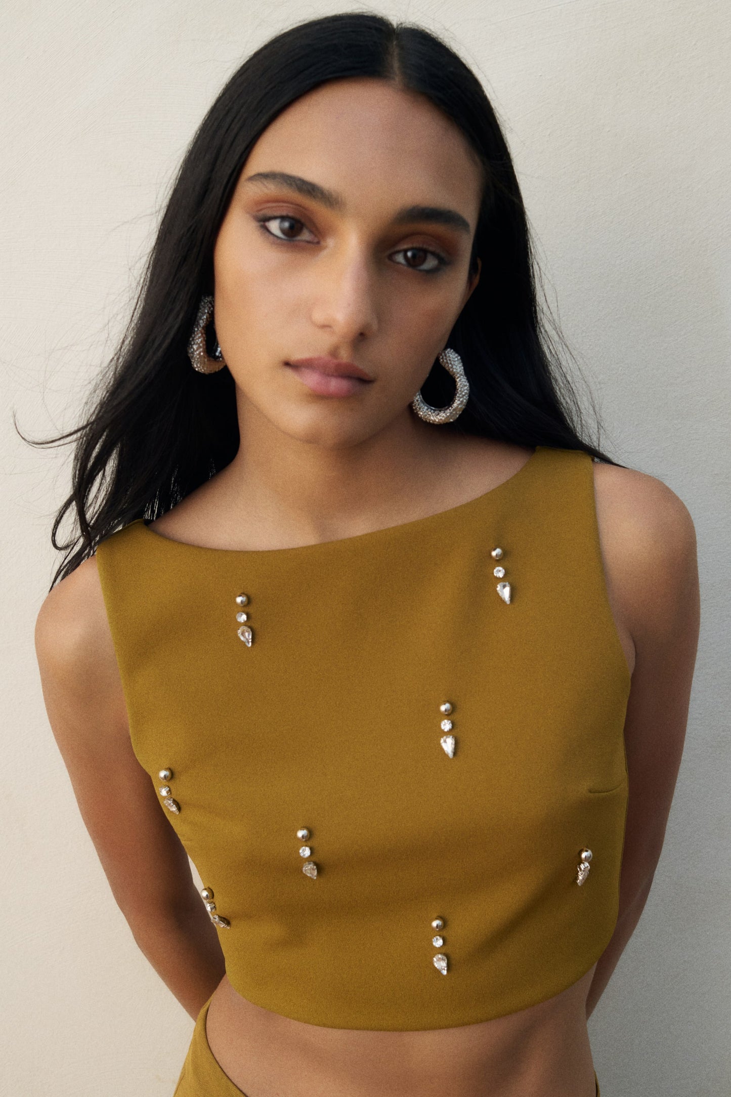 Embellished cropped top