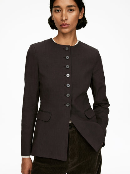 Linen-Blend Blazer