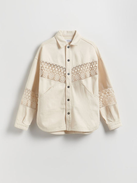 Jacket with broderie anglaise detailing