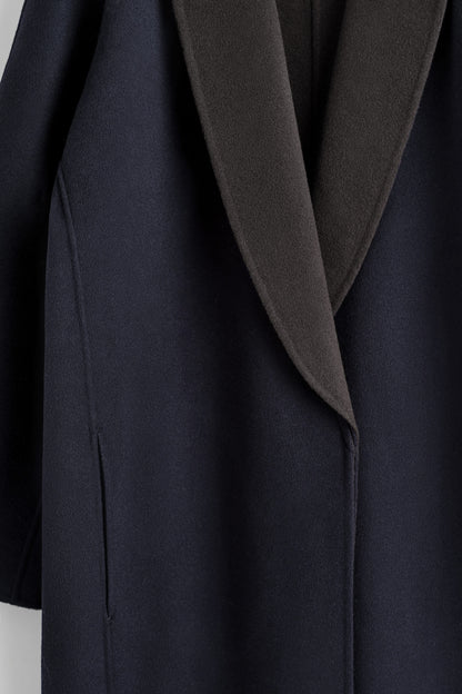 Double-Faced Wool Shawl-Collar Coat