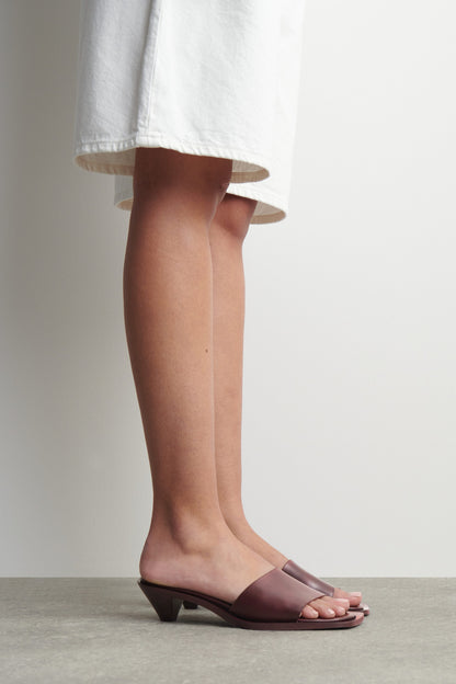 Leather Kitten-Heel Mules