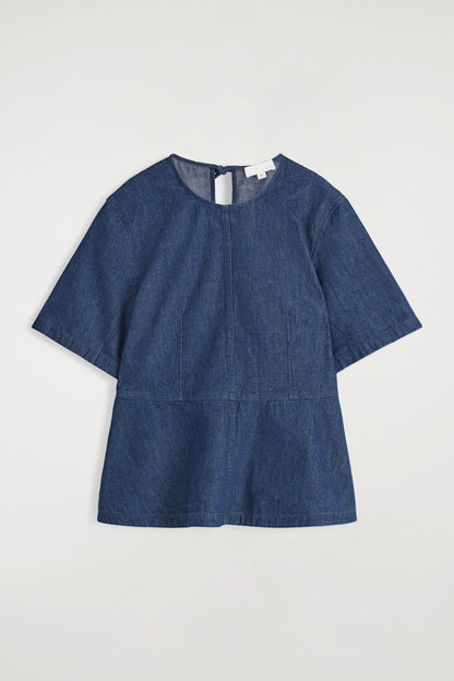 Denim Peplum Top