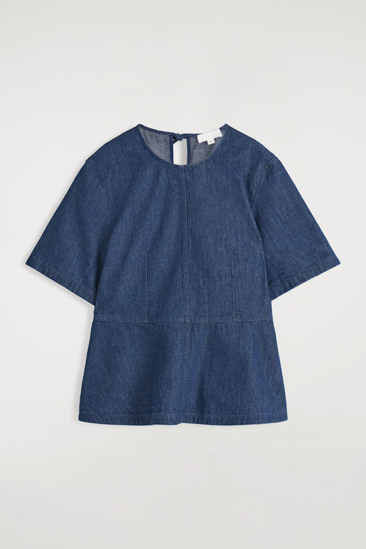 Denim Peplum Top