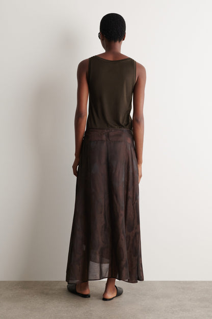 Jacquard handkerchief midi skirt