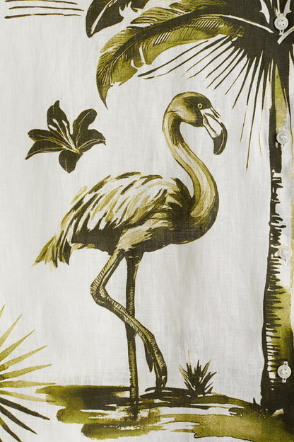 Printed linen shirt