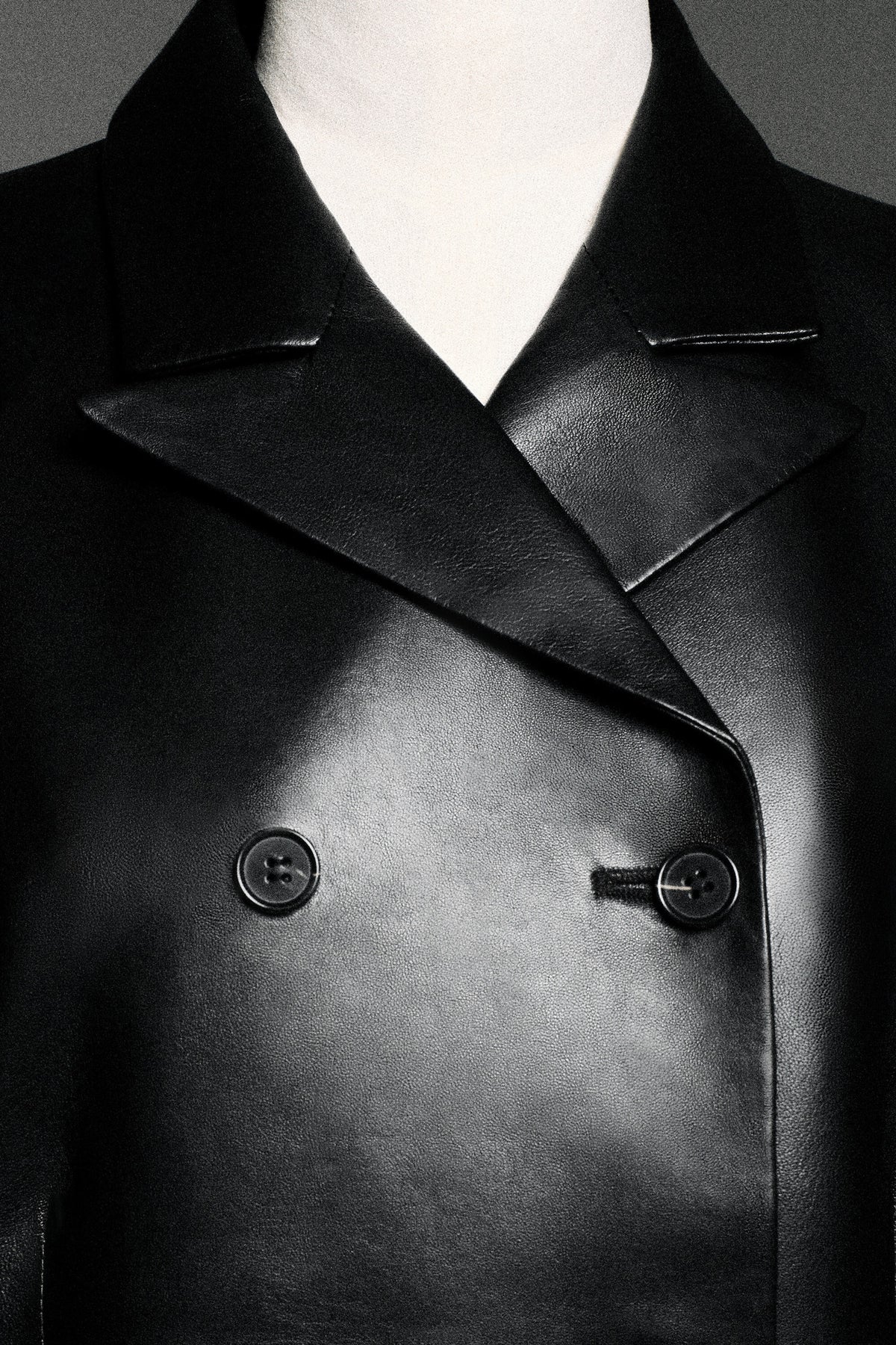 Leather Double-Breasted Blazer