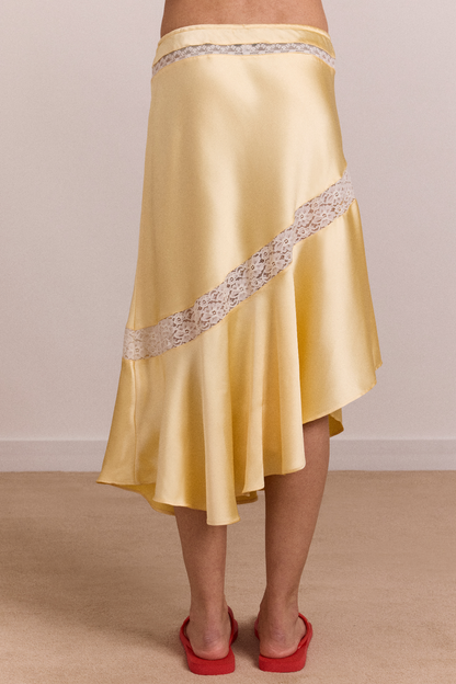 Delphia satin midi skirt