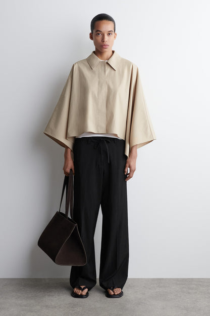 Cropped Trench Coat Cape