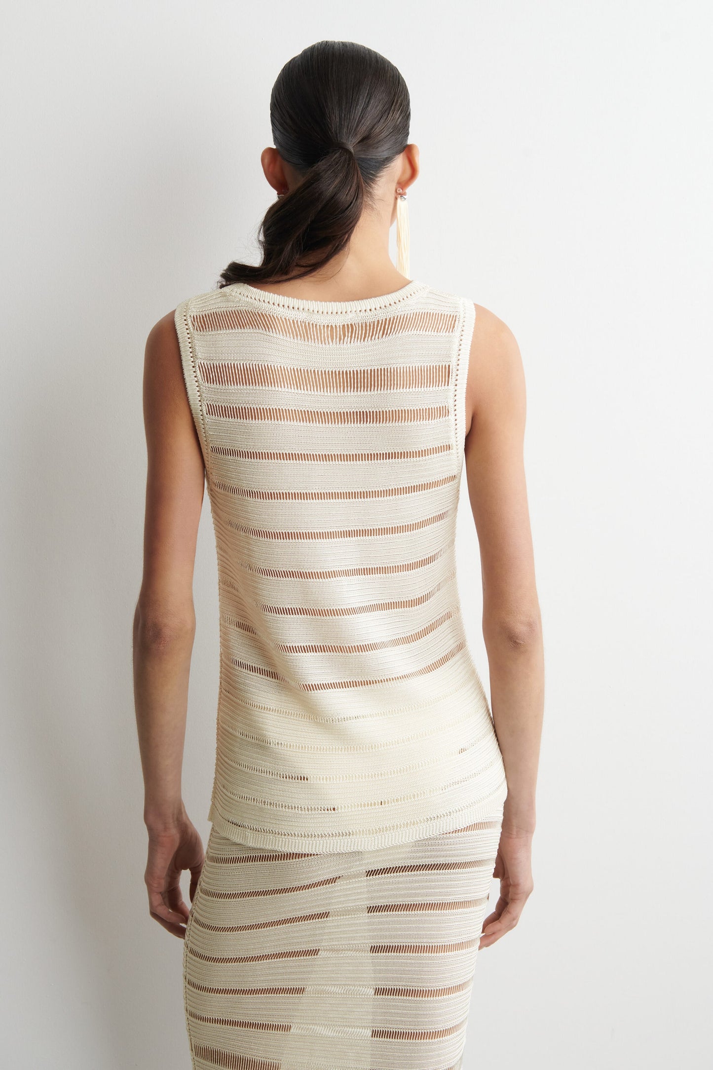 Ladder-Stitch Knitted Top
