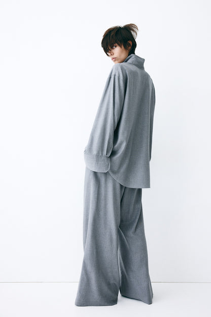 Flared lyocell trousers