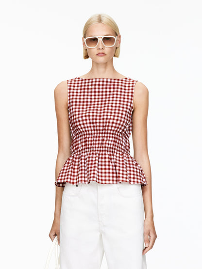Seersucker Smock Top