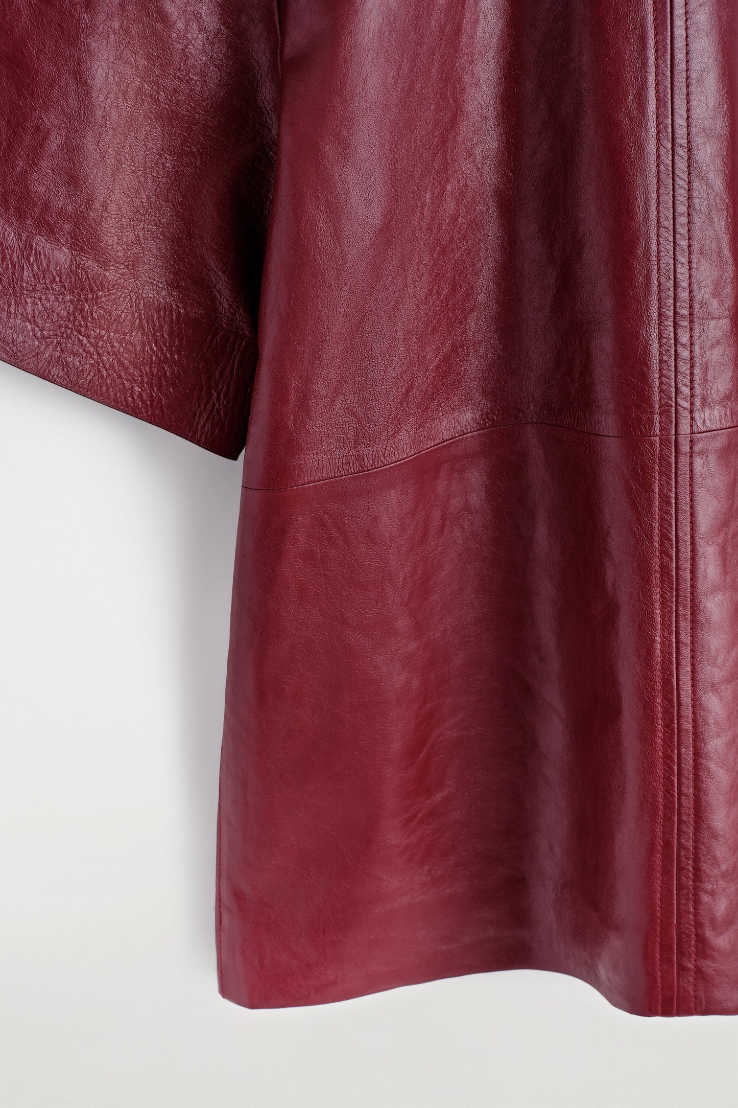 Panelled Textured-Leather T-Shirt