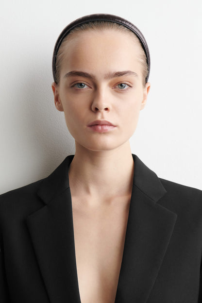 Croc-Effect Leather Headband