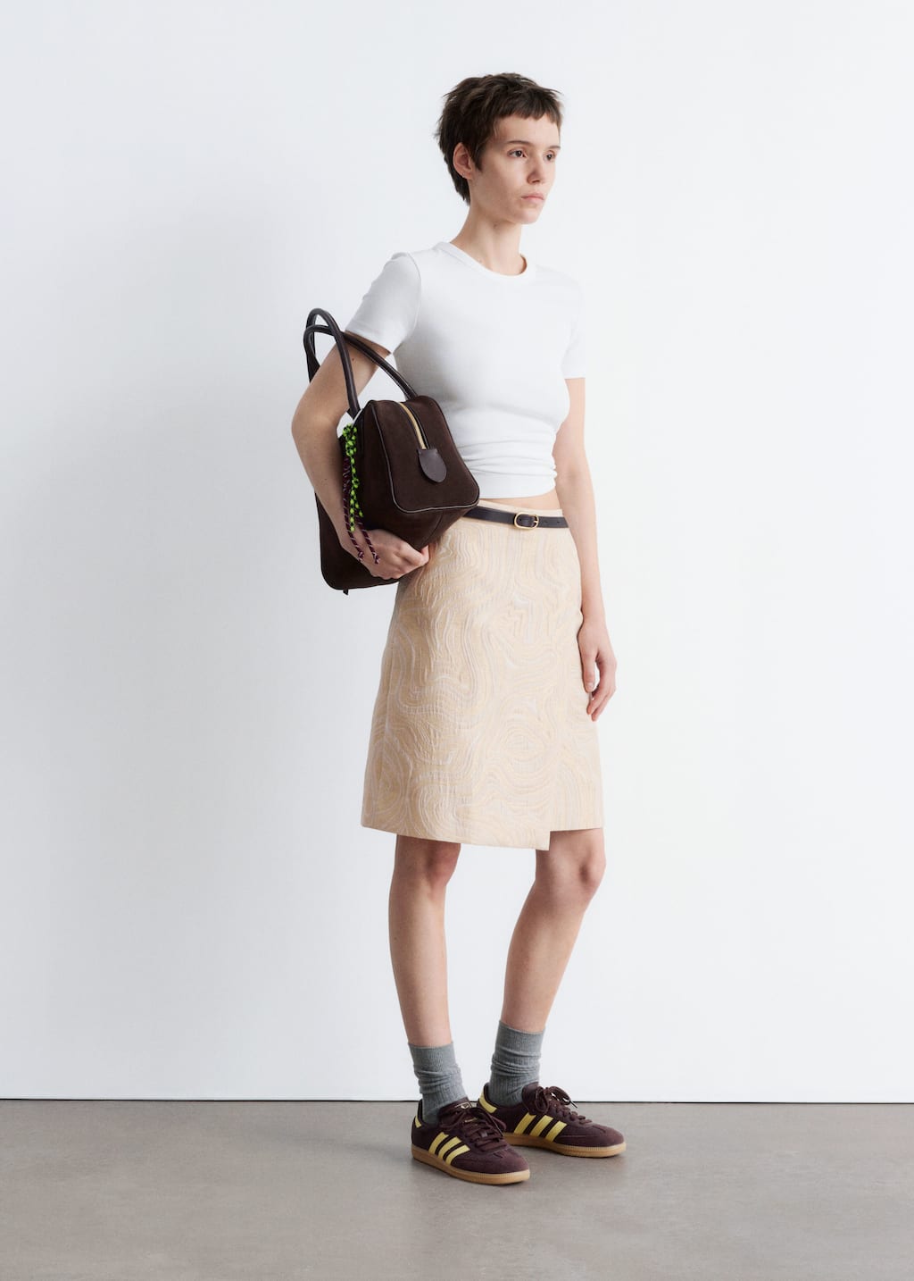 A-line Jacquard Midi Skirt